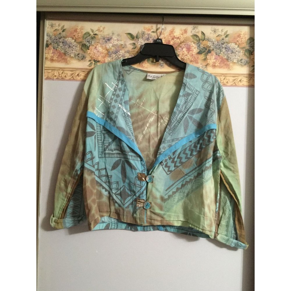 K.D. Spring Small Colorful Vintage Art To Wear Boho Beach Lagenlook Lightweight